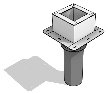 Монтажный стакан VT для вентилятора VKVT